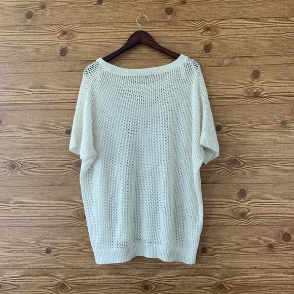 CREAM CROCHET TOP SUMMER BOHO KNIT LAYER 3X - Picture 5 of 7